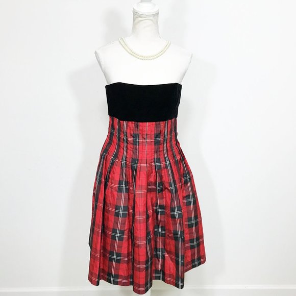 Vintage Albert Nipon Dress Black Red - Picture 4 of 16